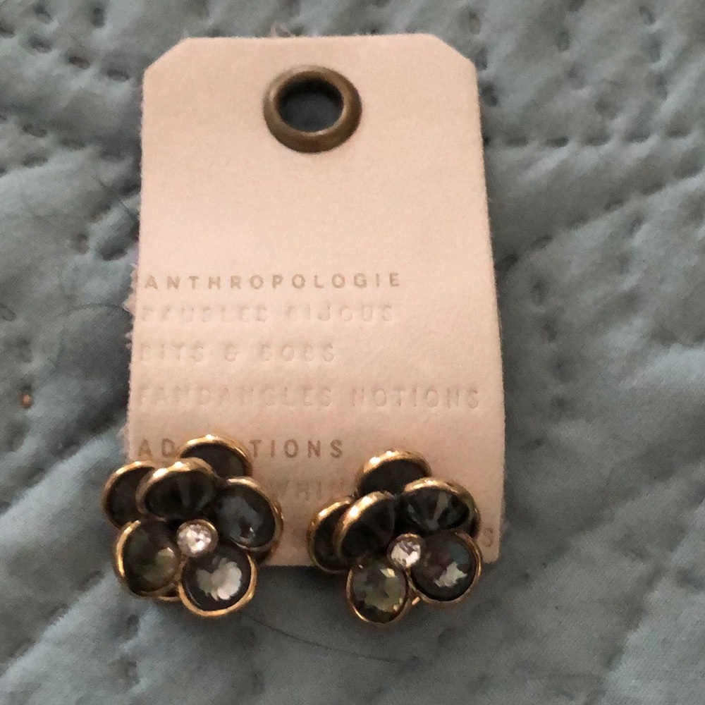 Anthropologie Flower Earrings